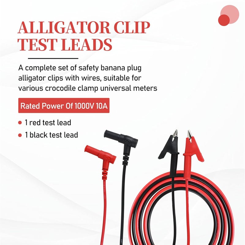 Fuosuc 69381 Alligator Clip Test Leads for Klein Tools multimeter & Heavy-Duty Banana Plug Replacement Leads, 3-Foot - Image 3